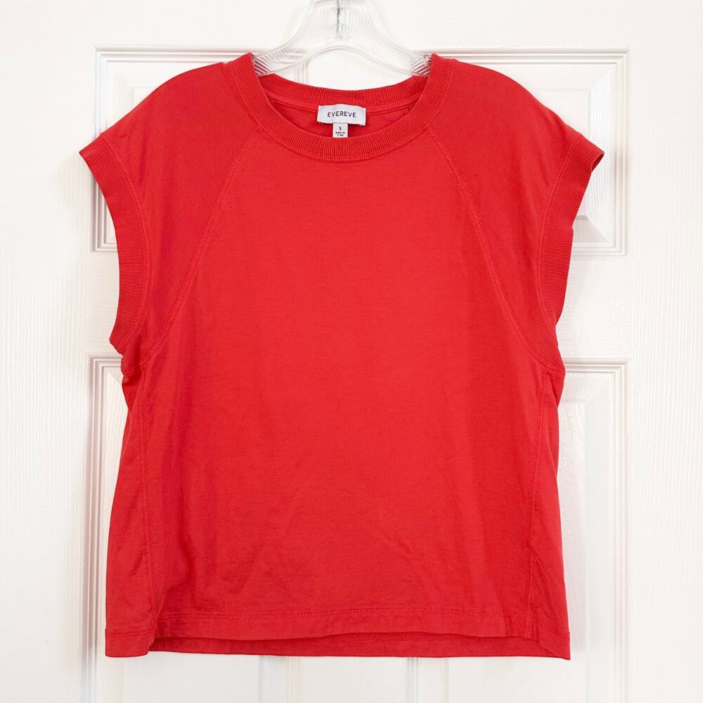 Evereve Nora Muscle Tee - Red - SMALL - Picture 3 of 7